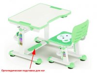 Комплект парта и стульчик Mealux EVO BD-09 Teddy, Цвет накладок: зеленый