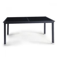 Плетеный стол T246A-W5-160x90 Black Афина-мебель