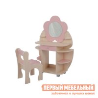 Столик и стульчик Набор Ромашка Дуб млечный / Розовый