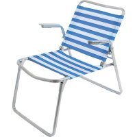 Кресло-шезлонг складное Nika К1 ПВХ сине-белый
