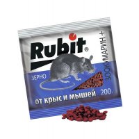 От грызунов приманка зерно 200гр Зоокумарин+, пакет Rubit А-5041