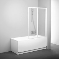 Шторка для ванны Ravak VS2 105 белая + Транспарент (796M0100Z1)