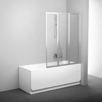 Шторка на ванну Ravak VS3 100 белая + Транспарент (795P0100Z1)