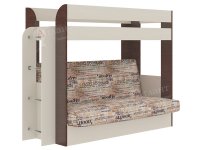 Двухъярусная кровать с диваном Карамель 75