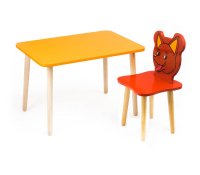 Комплект детской мебели Джери с оранжевым столиком, Цвет сиденья и спинки: красный