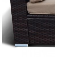 Плетеный модульный диван из искусственного ротанга YR822 Brown Афина-мебель