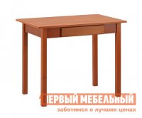 Кухонный стол Стол обеденный прямая ножка с ящиком Вишня (массив) / Вишня (ЛДСП)