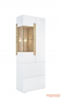 Шкаф-витрина 1704.М2 Сонома / Белый, С подсветкой