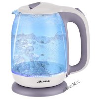 Чайник Аксинья КС-1020 белый с фиолетовым