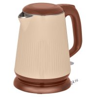 Чайник Аксинья КС-1030 бежевый с коричневым