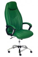 Кресло Boss хром зеленый перфорированный