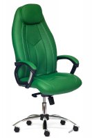 Кресло Boss люкс хром зеленый перфорированный
