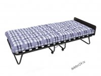 Отель КР-0005 Металлическая раскладная кровать на ортопедическом основании со спинкой в изголовье и толстым матрасом