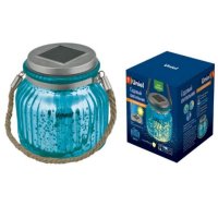 Uniel светильник на солн.батарее подвес 1LED 0.6W h=11см, пластик/стекло, голубой USL-M-210/GN120 BLUE JAR